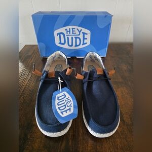 NWT Navy Hey Dude Navy Casual Shoes Sz 10
